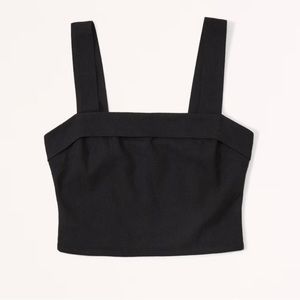 Women's Linen-Blend Foldover Crop Top, matching set, skort listed separately